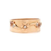 RETRO, ROSE GOLD, DIAMOND AND RUBY BANGLE BRACELET