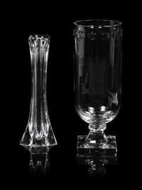 A Daum Glass Vase and a William Yeoward Glass Lucia Vase