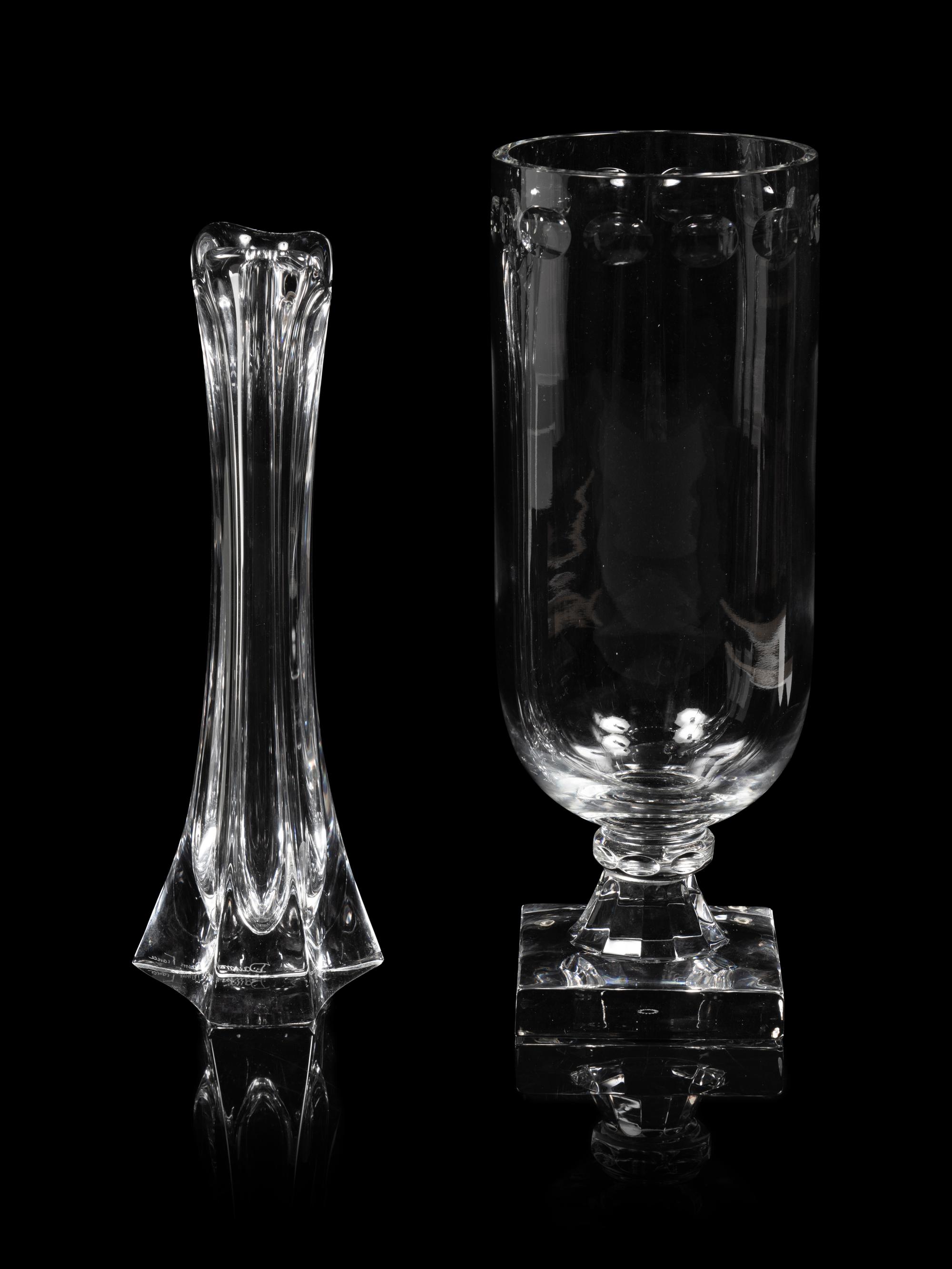 A Daum Glass Vase and a William Yeoward Glass Lucia Vase