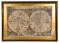 A Large Nova Totius Terrarum Orbis Tabula Map on Linen