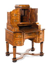 An Austrian Burlwood and Walnut Tabernacle Bureau
