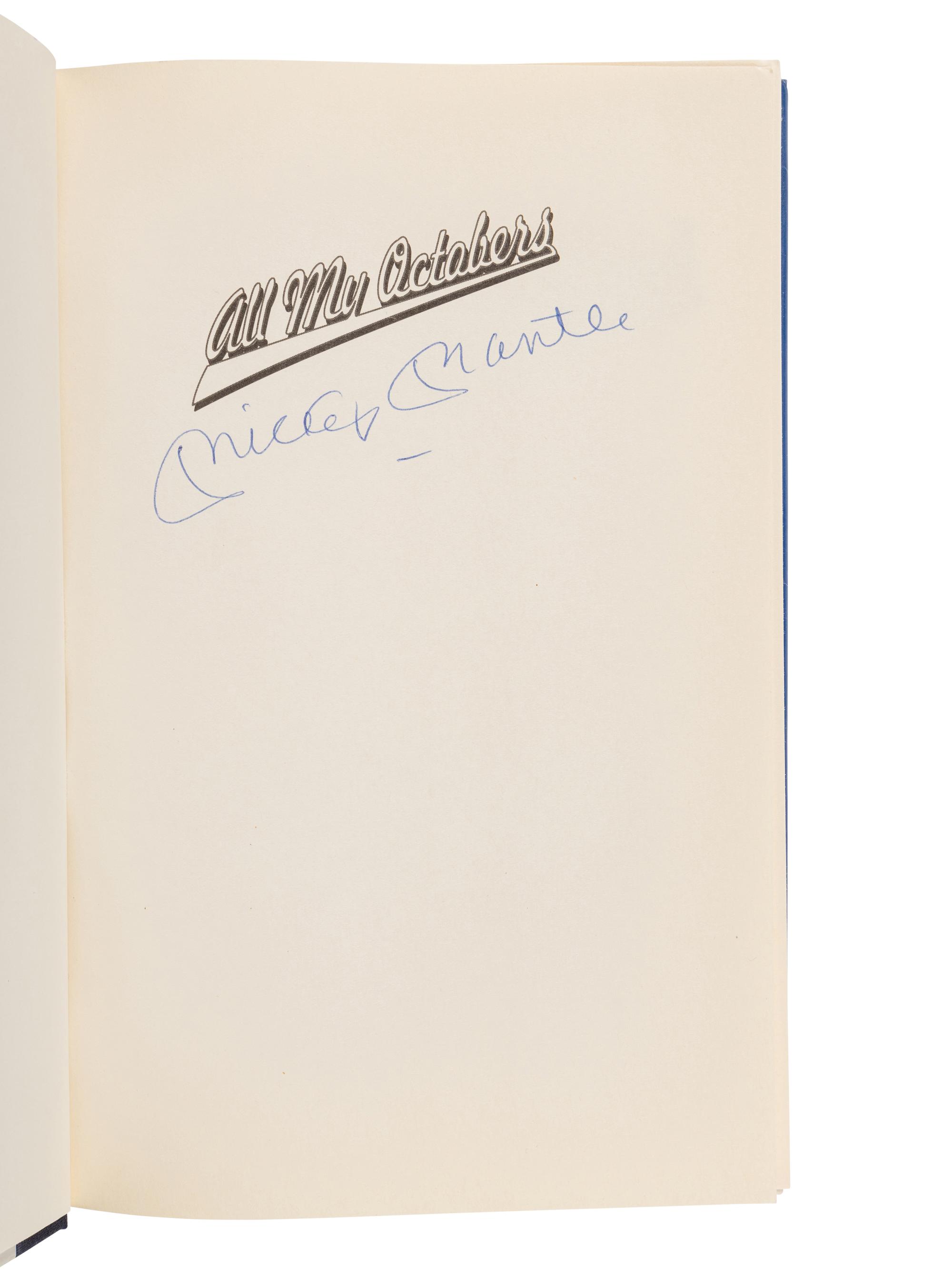 A Group of New York Yankees Items Including Mickey Mantle Signed Autograph,