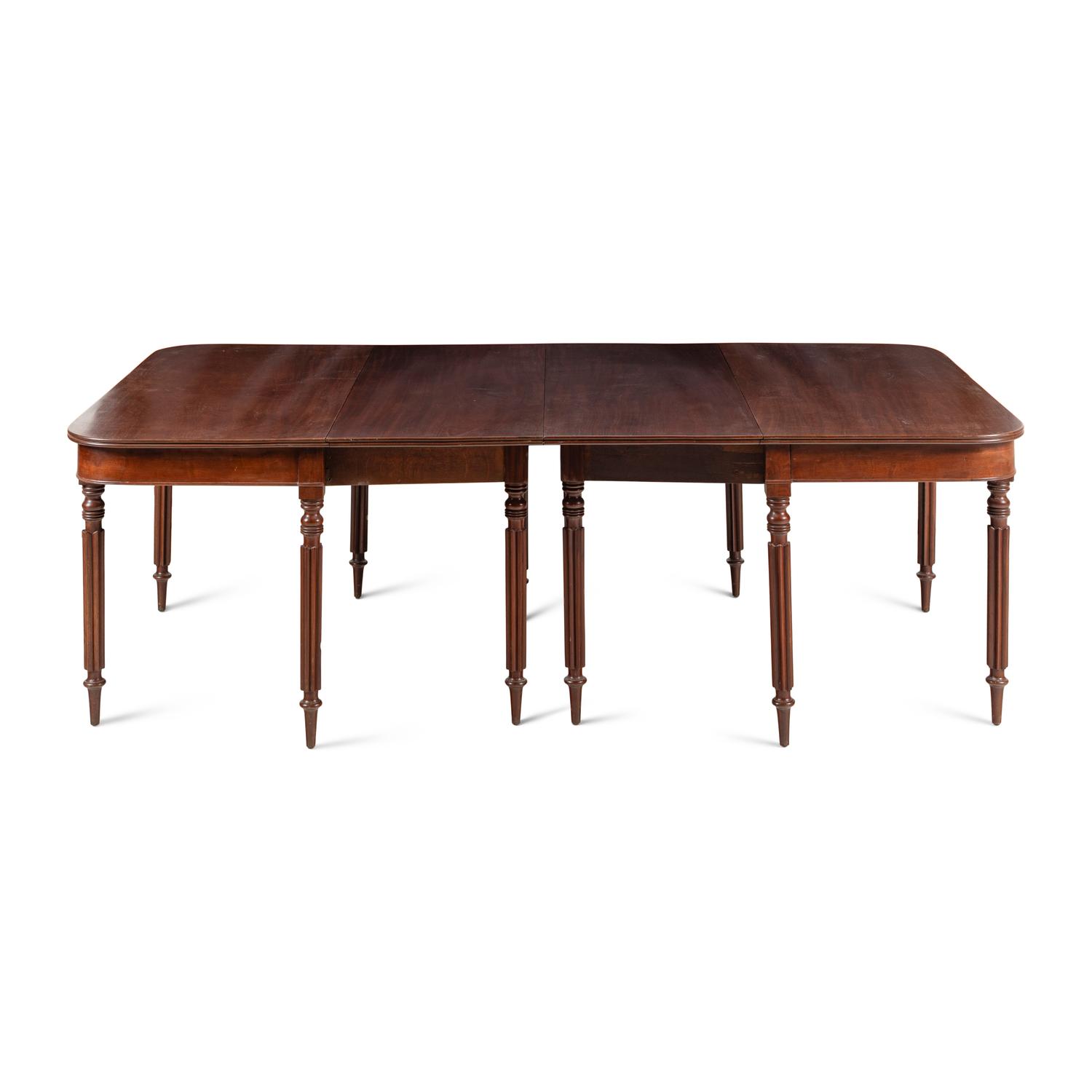 A Pair of Mahogany Convertible Console Tables and Dining Table