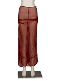 Dries Van Noten Faux Fur Jacket and Chiffon Skirt with Two Commes des Garçons Blouses