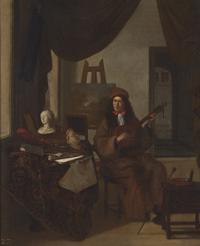 Job Adriaensz Berckheyde (Dutch, 1630-1693) — The Artist’s Studio, 1685