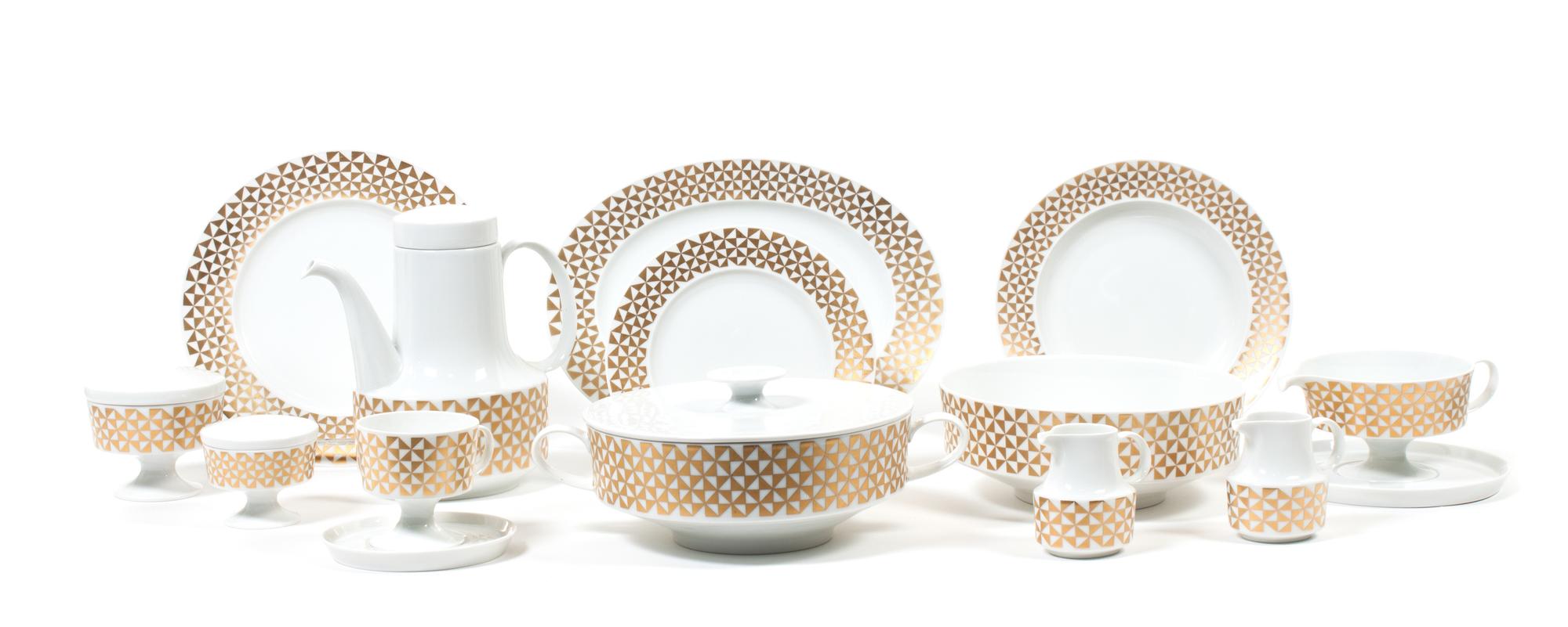 A Partial Rosenthal Porcelain Dinner Set Diameter of dinner plates 10 1/4 inches. — SECOND HALF 20TH CENTURY