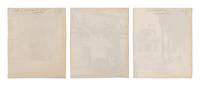 A group of three photographs ( Vigne, 1910 or earlier; Porte, avenue de Paris (Versailles) , 1922; Fontainebleau, cour ovale , 1903)