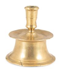 A Continental Brass Capstan Candlestand