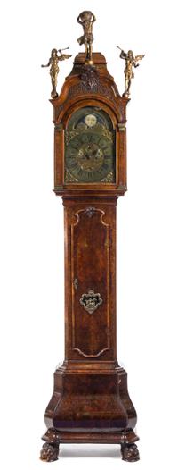 A Dutch Burlwood Tall Case Clock Height 100 1/2 inches. — TAPPE EN HOFFMAN, AMSTERDAM, 18TH CENTURY
