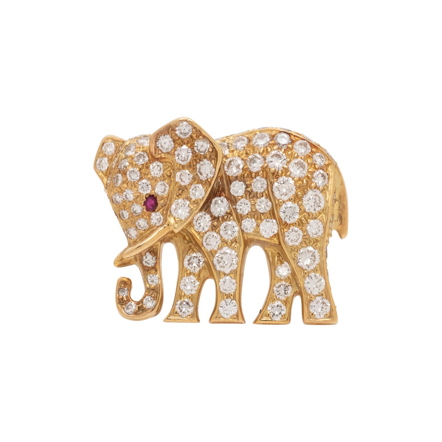 CARTIER, DIAMOND ELEPHANT BROOCH