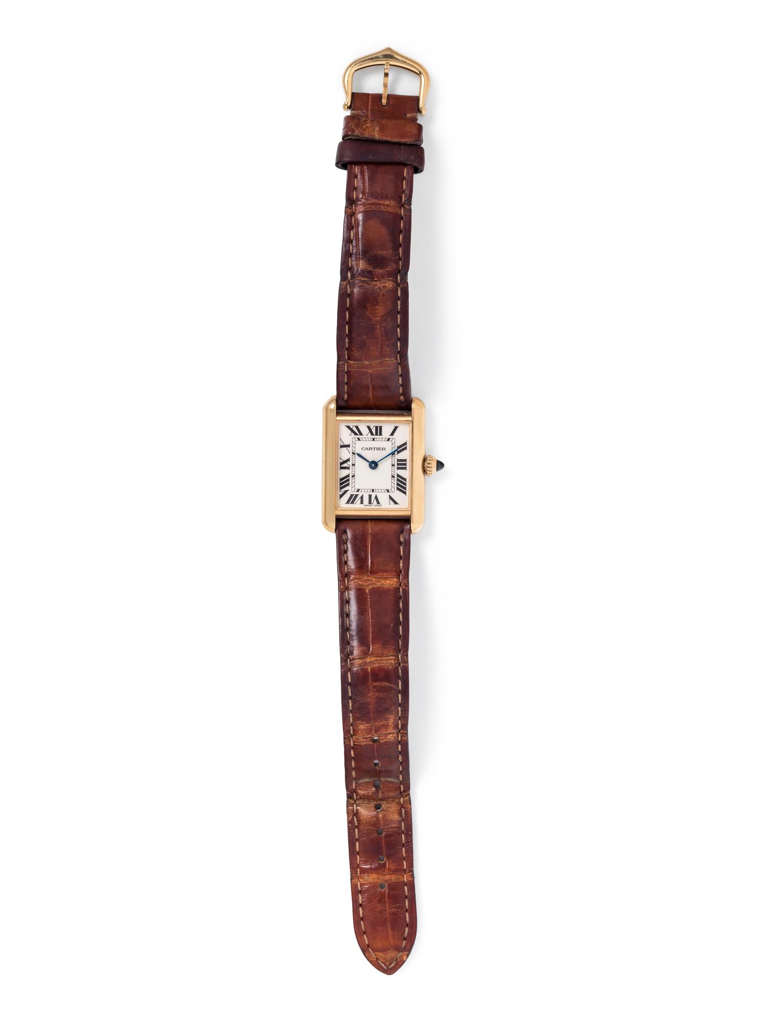 CARTIER, 18K YELLOW GOLD REF. 2442 'TANK' WRISTWATCH