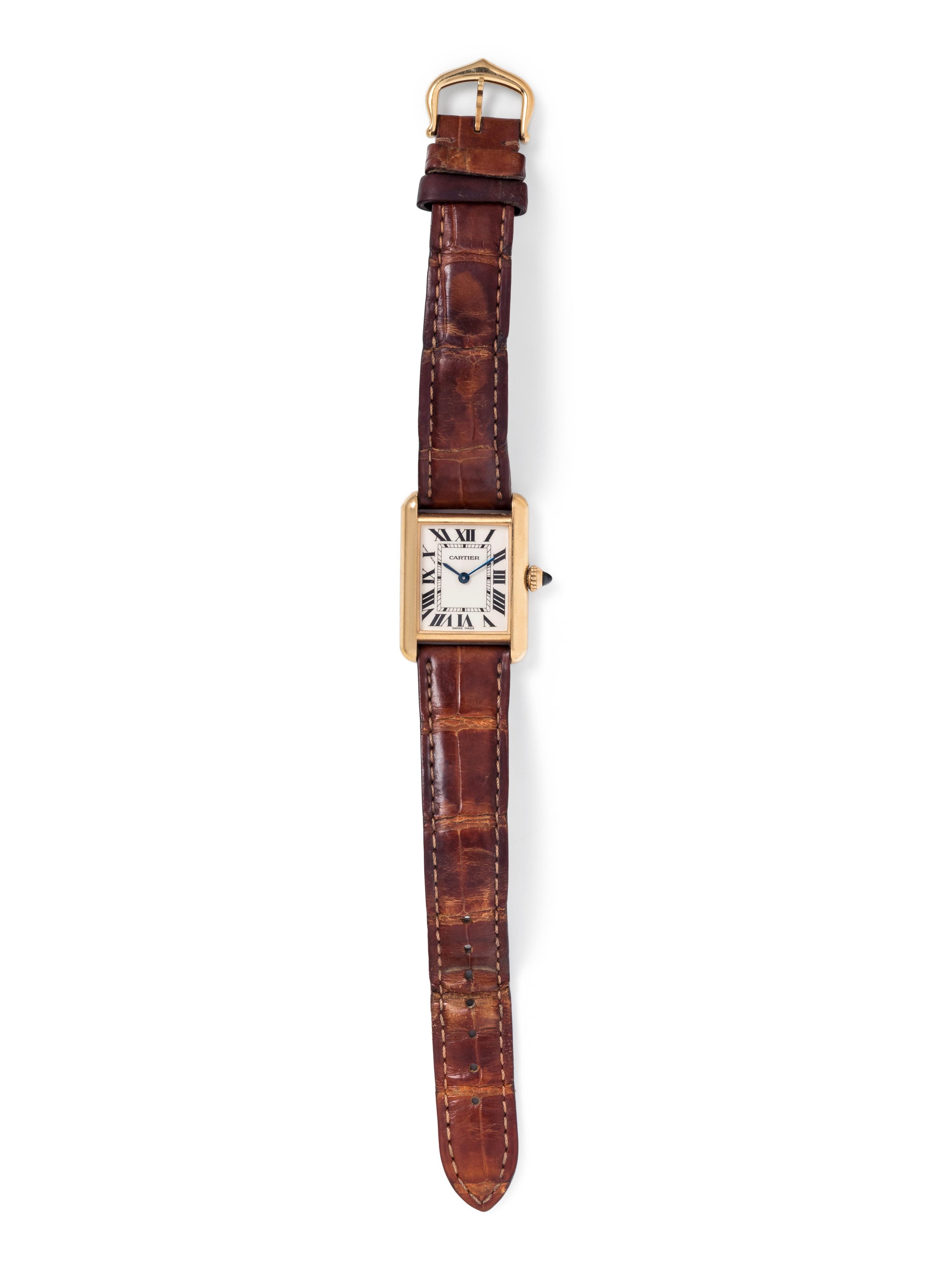 CARTIER, 18K YELLOW GOLD REF. 2442 'TANK' WRISTWATCH