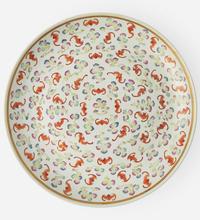 A Chinese famille rose-decorated porcelain “Thousand Bats” charger “洪福齊天”盤 Guangxu six-character mark and of the period ??? ? ??
