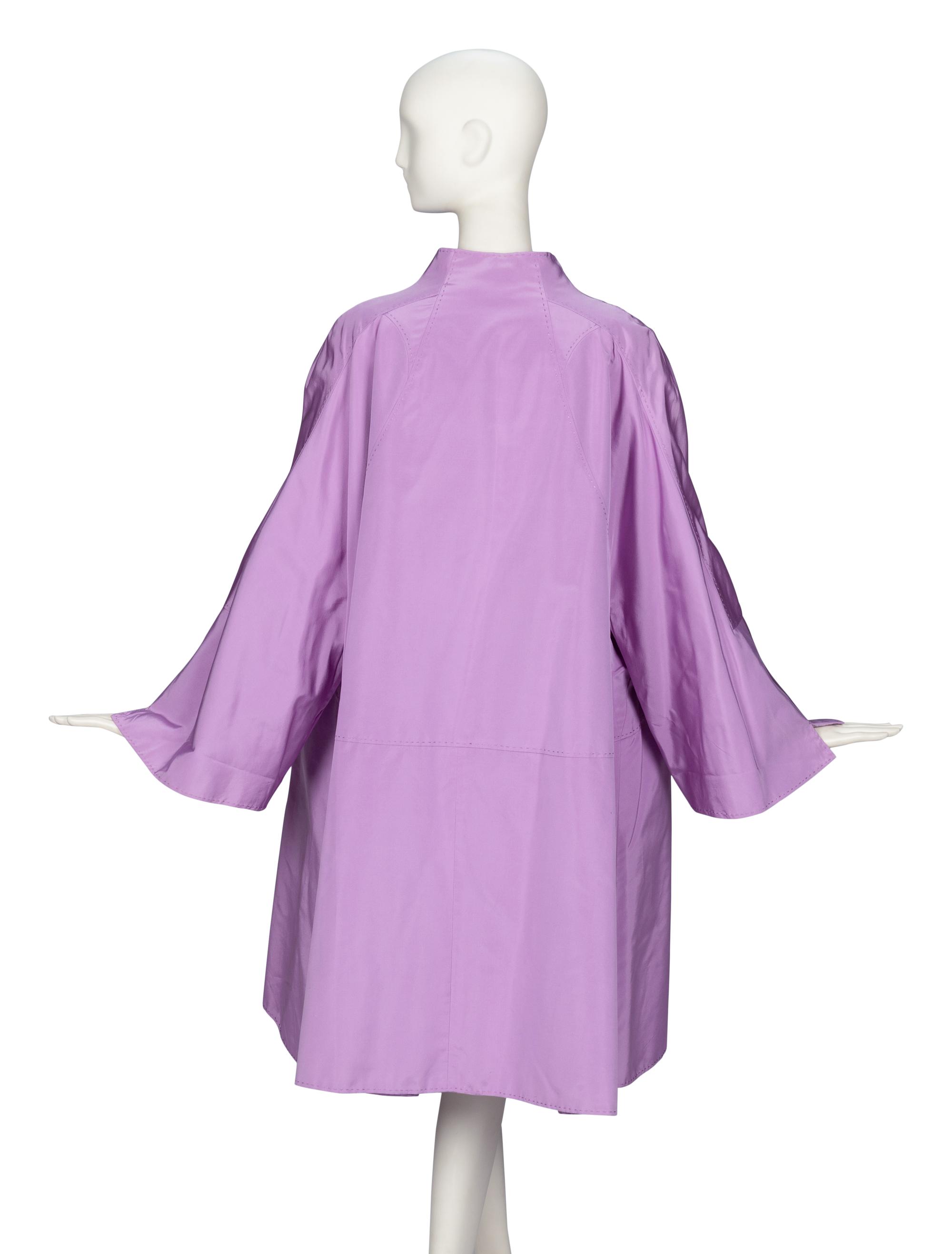 Ralph Rucci, Lilac Silk Faille Coat