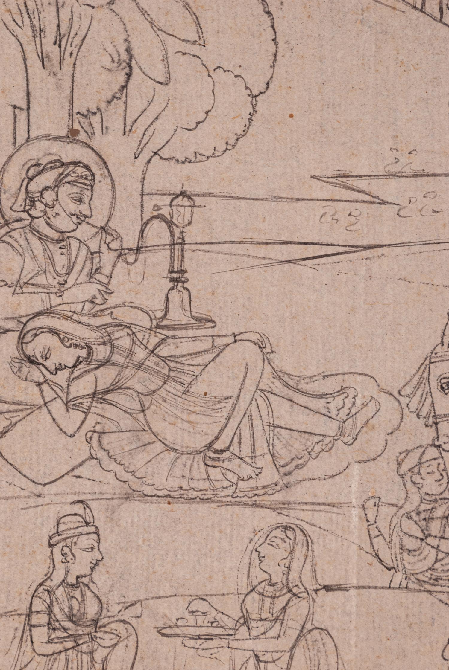 Four Indian Miniature Drawings