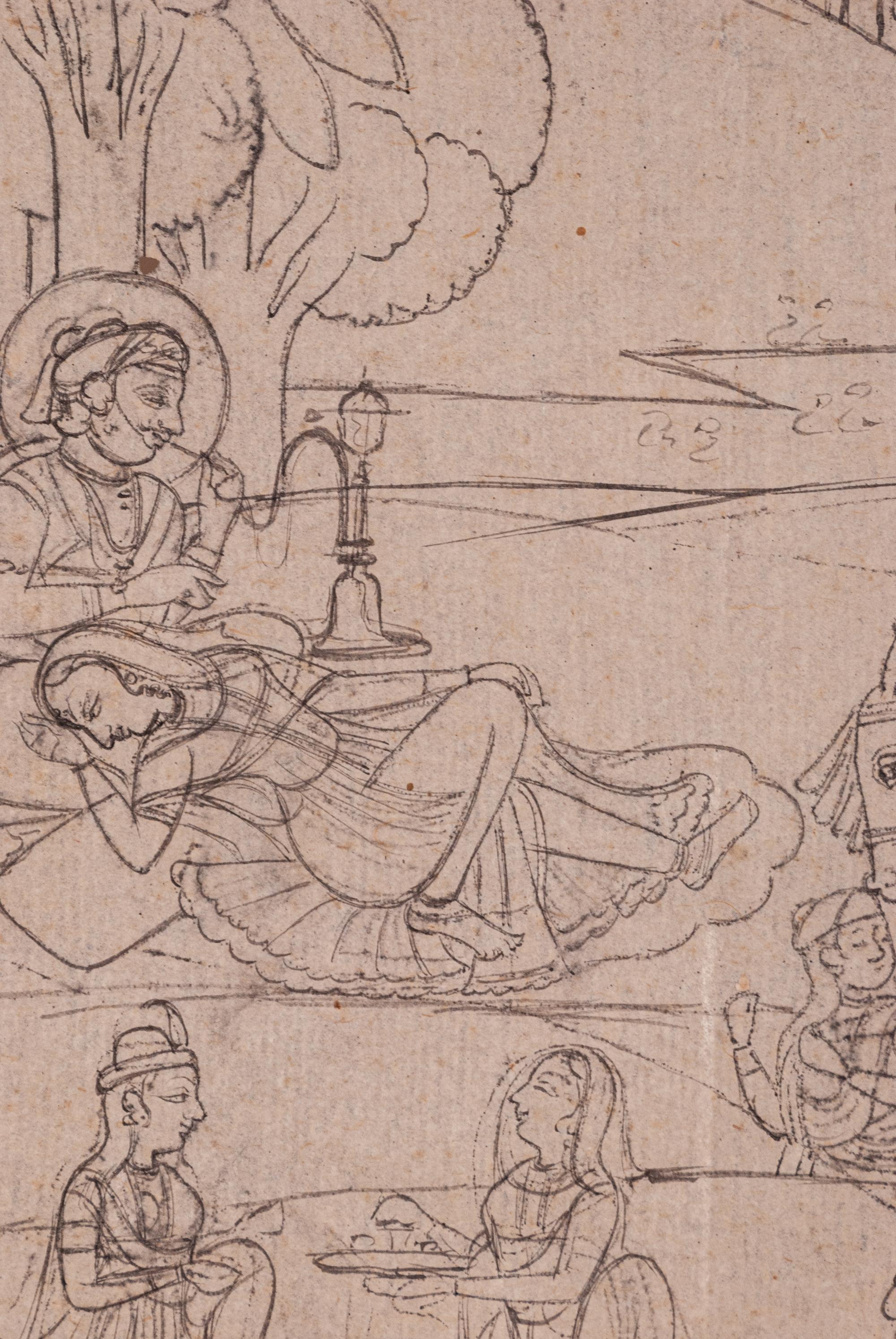 Four Indian Miniature Drawings