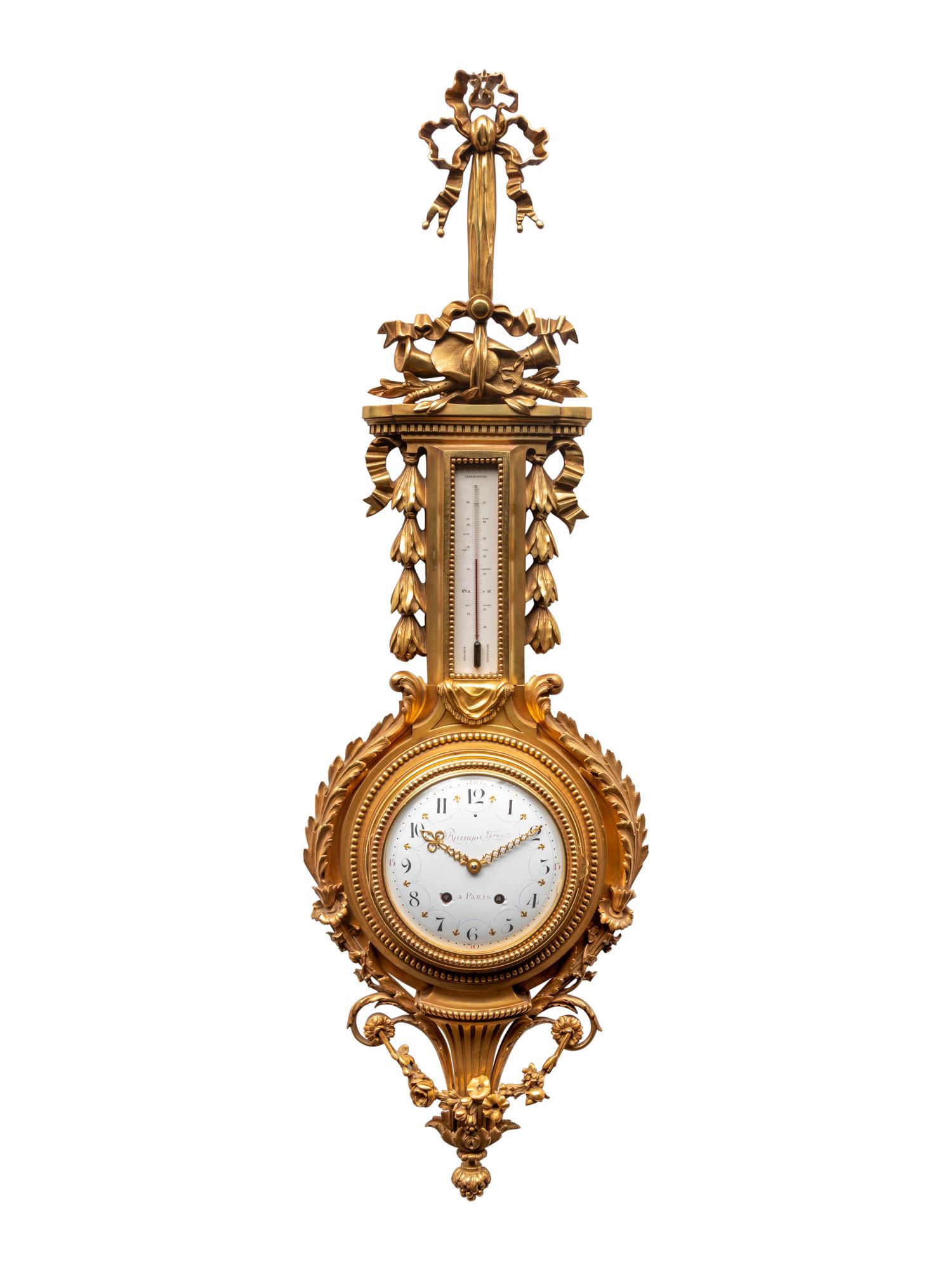 A French Gilt Bronze Clock and Barometer