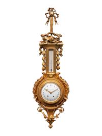 A French Gilt Bronze Clock and Barometer