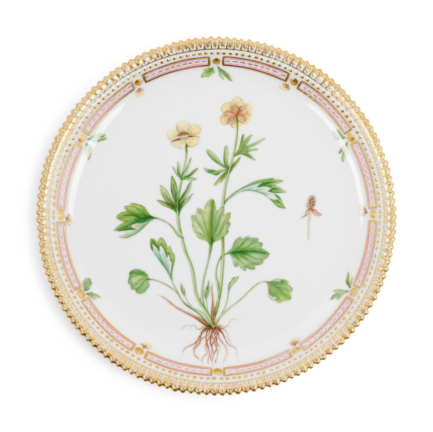 A Royal Copenhagen Flora Danica Shallow Dish and Small Tray