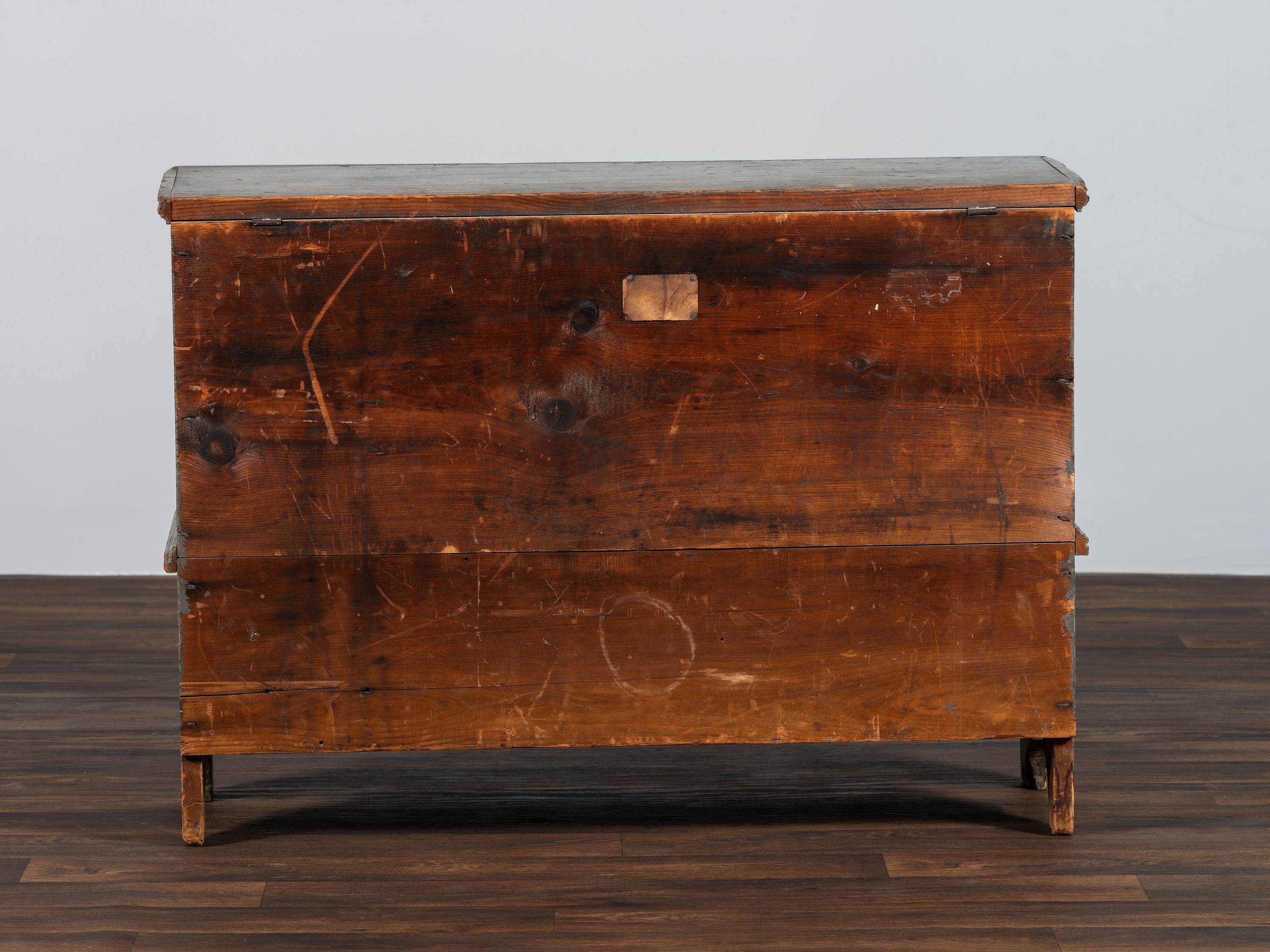 A Queen Anne Gray Painted One-Drawer Blanket Chest