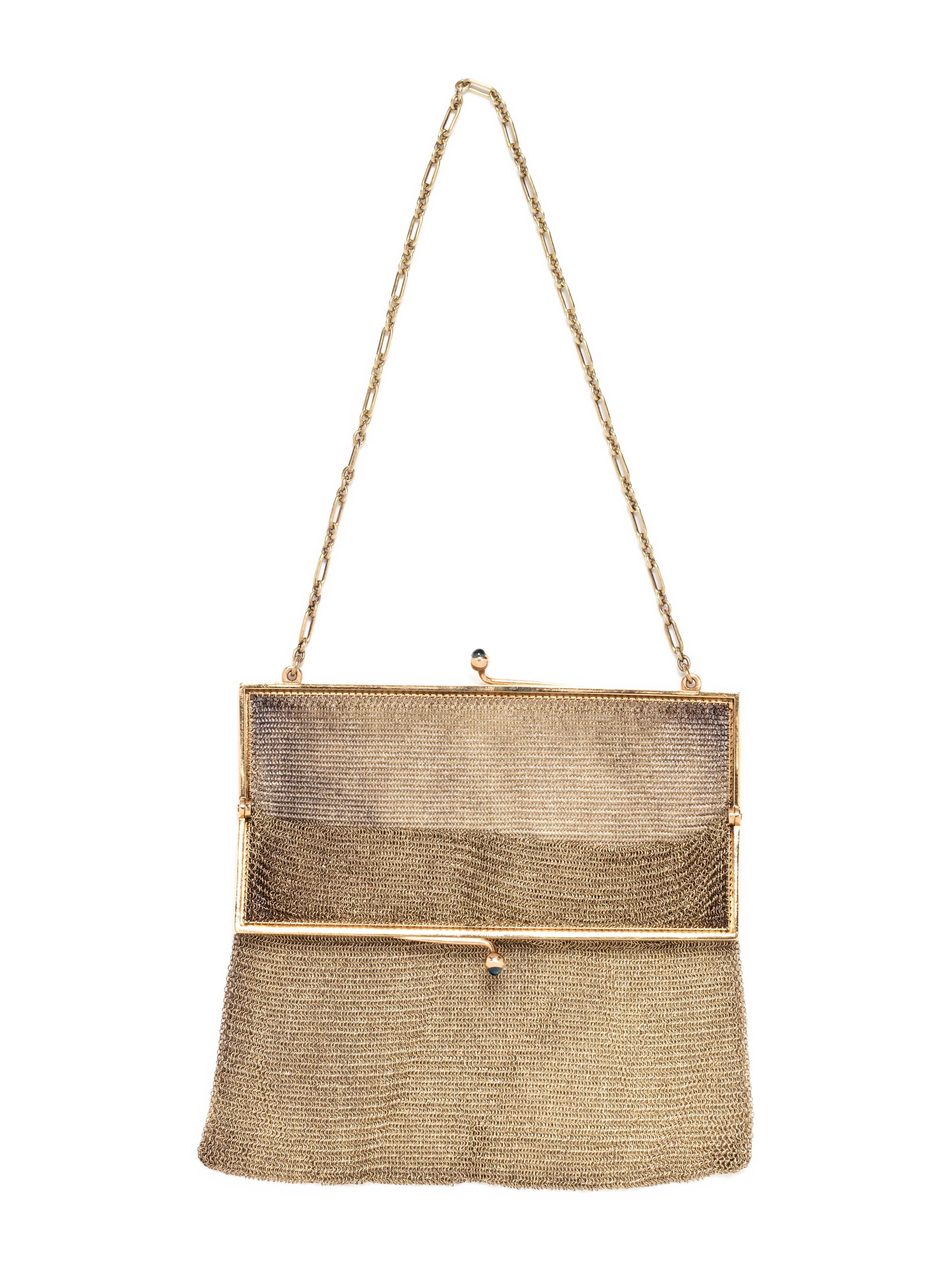 TIFFANY & CO., YELLOW GOLD MESH PURSE
