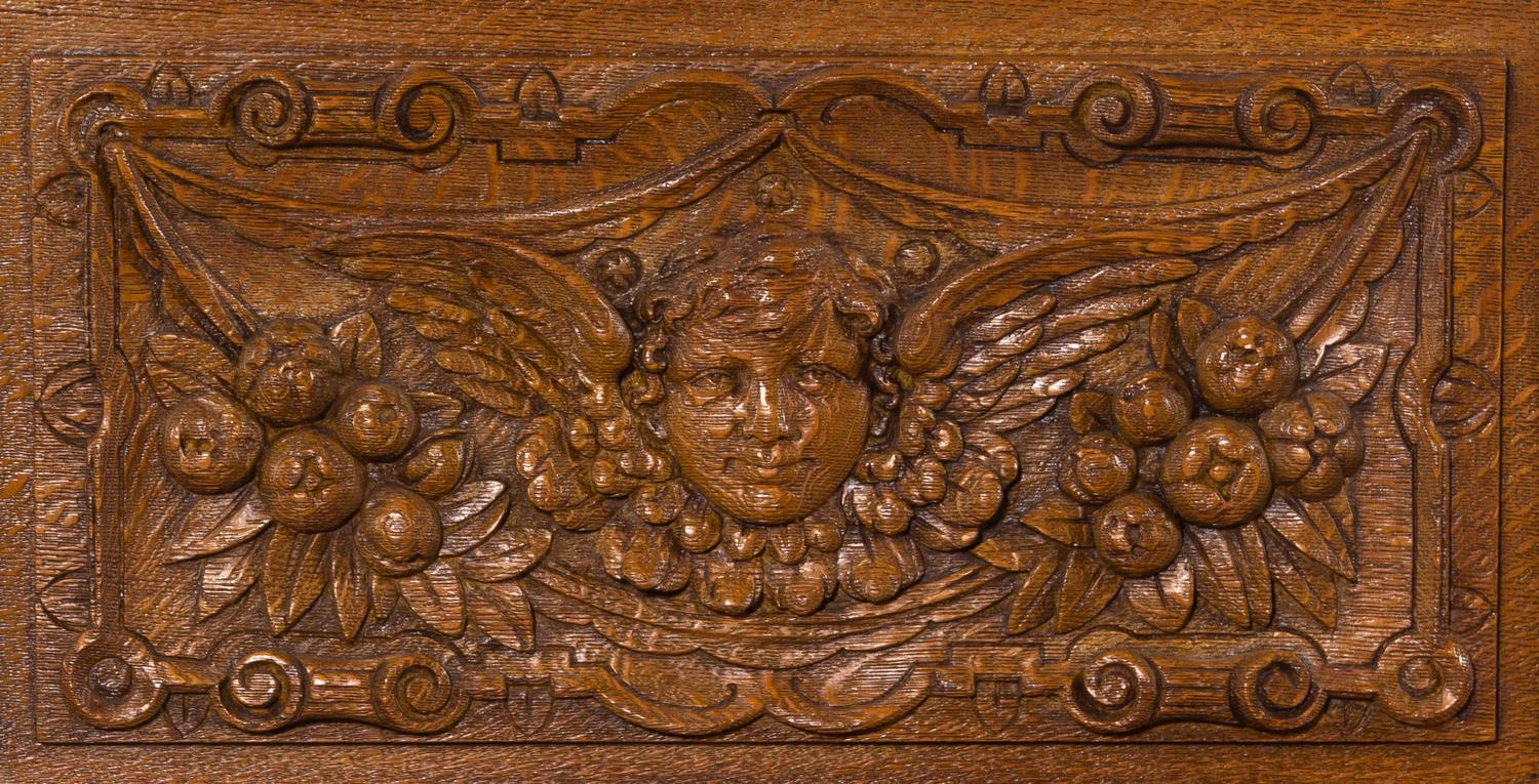 A Renaissance Revival Carved Walnut Hall Bench in the Manner of R.J. Horner
