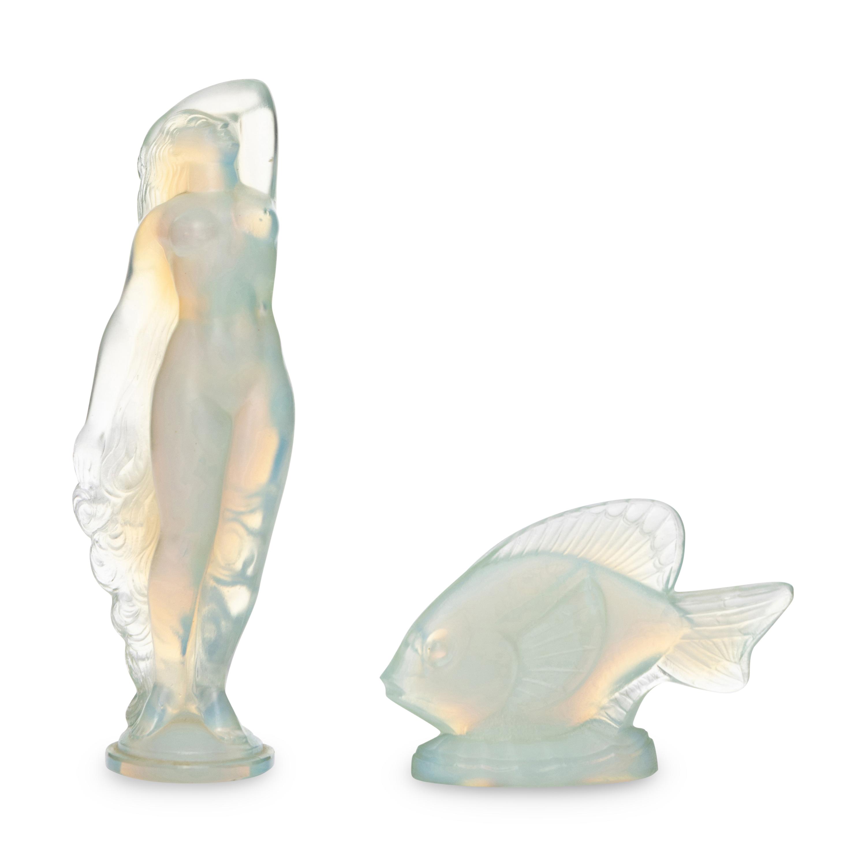 Two Sabino Opalescent Glass Figurines