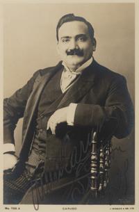 CARUSO, Enrico (1873-1921). Black and white promotional photograph signed ("Enrico Caruso"), 1901.