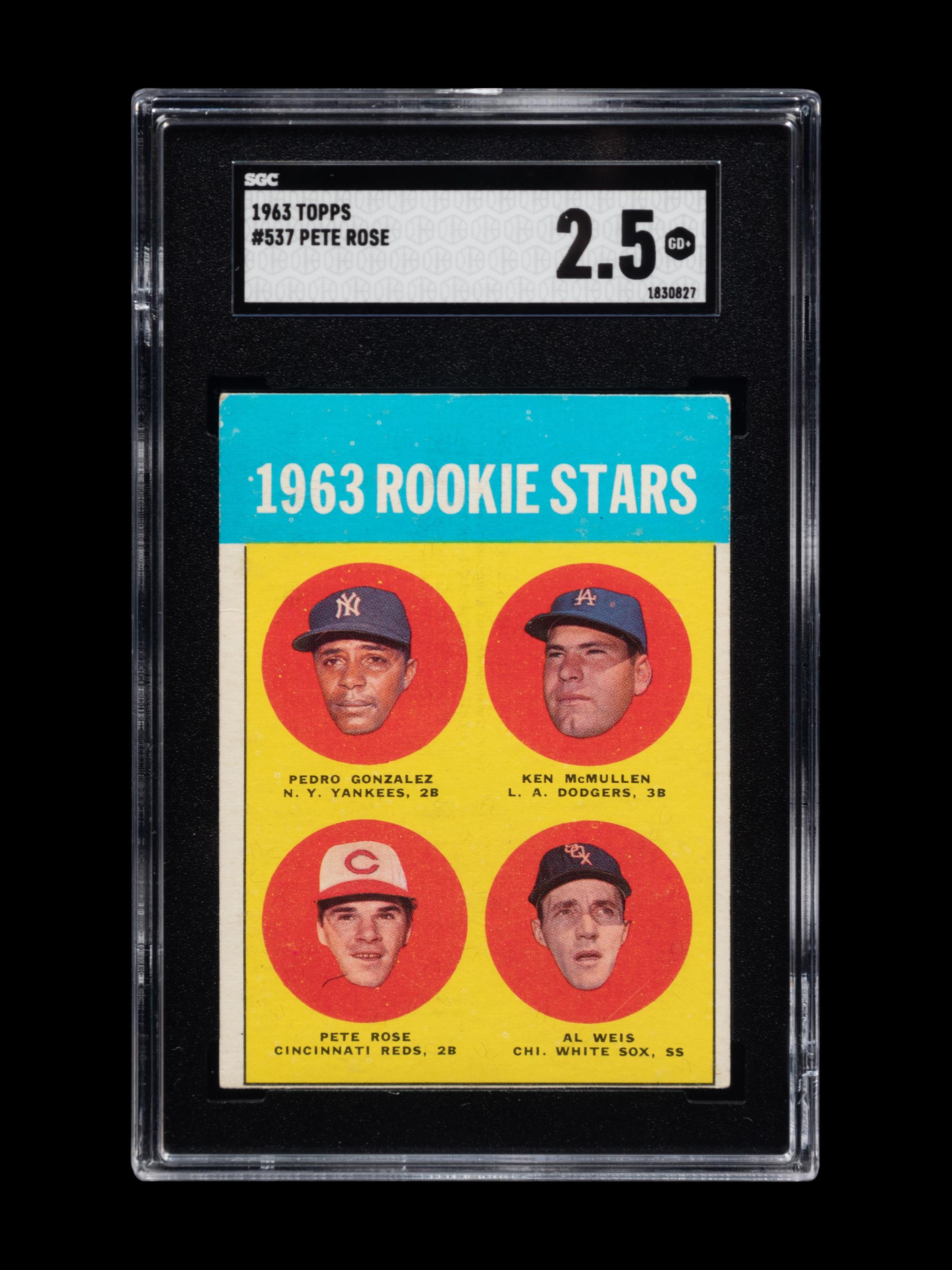 A 1963 Topps Pete Rose Rookie Baseball Card No. 537 (SGC 2.5 GOOD+)