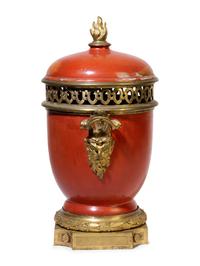 A Louis XVI Gilt Bronze Mounted Lacquer Urn