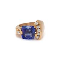 TANZANITE AND DIAMOND RING