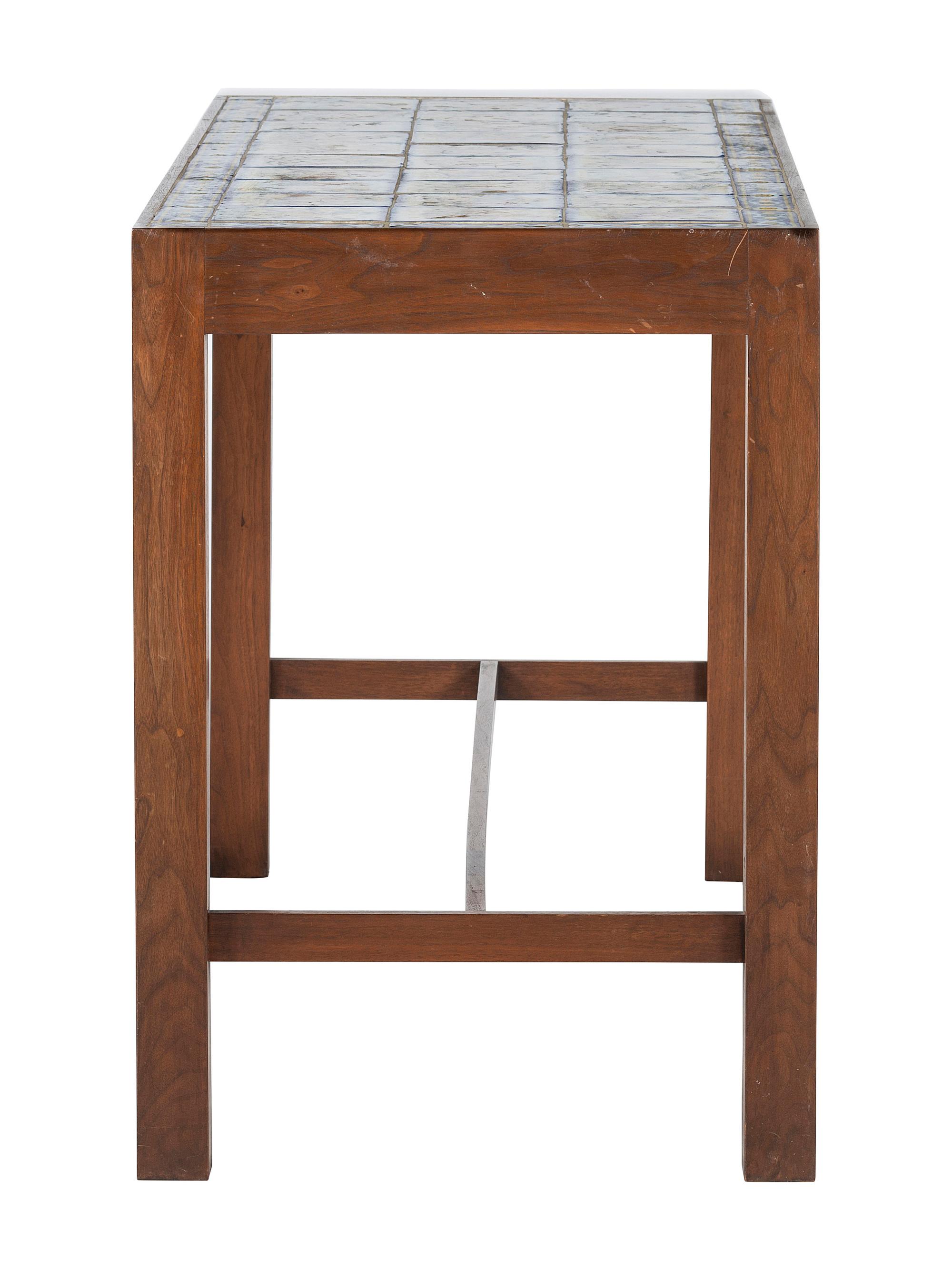 A Custom Console Table with Inset Tile Top