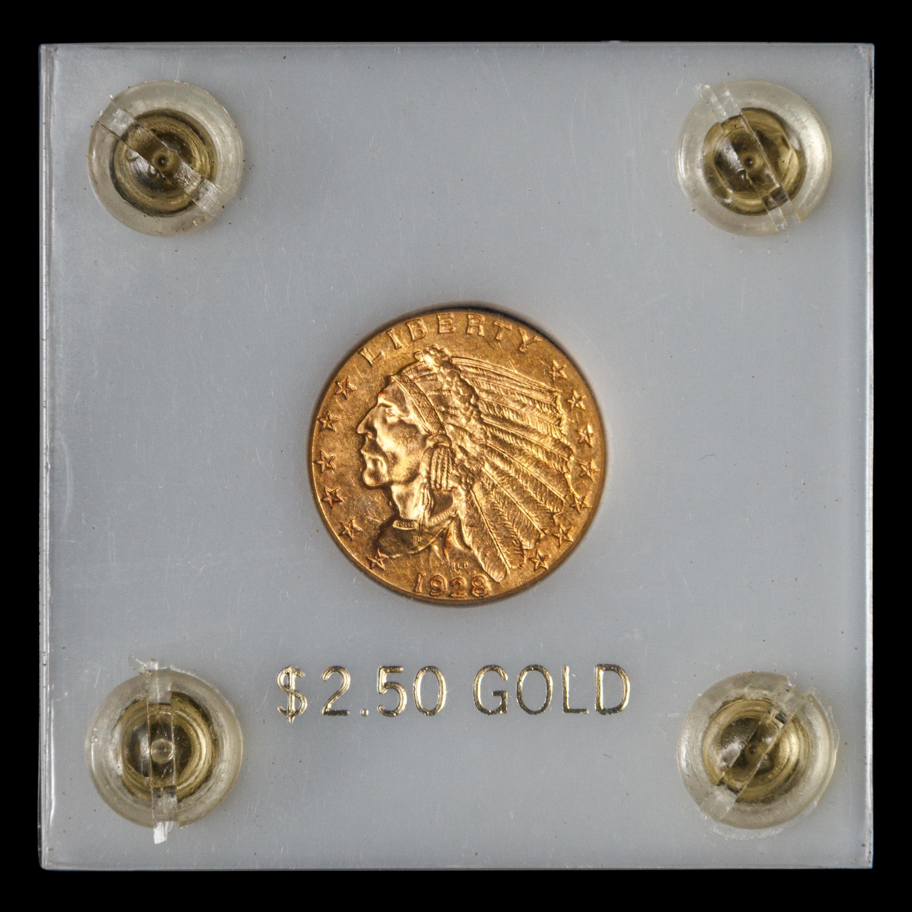 An 1928 Indian Head $2.50 Gold Coin