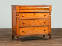 A Classical Cherrywood, Tiger and Bird's Eye Maple Chest of Drawers