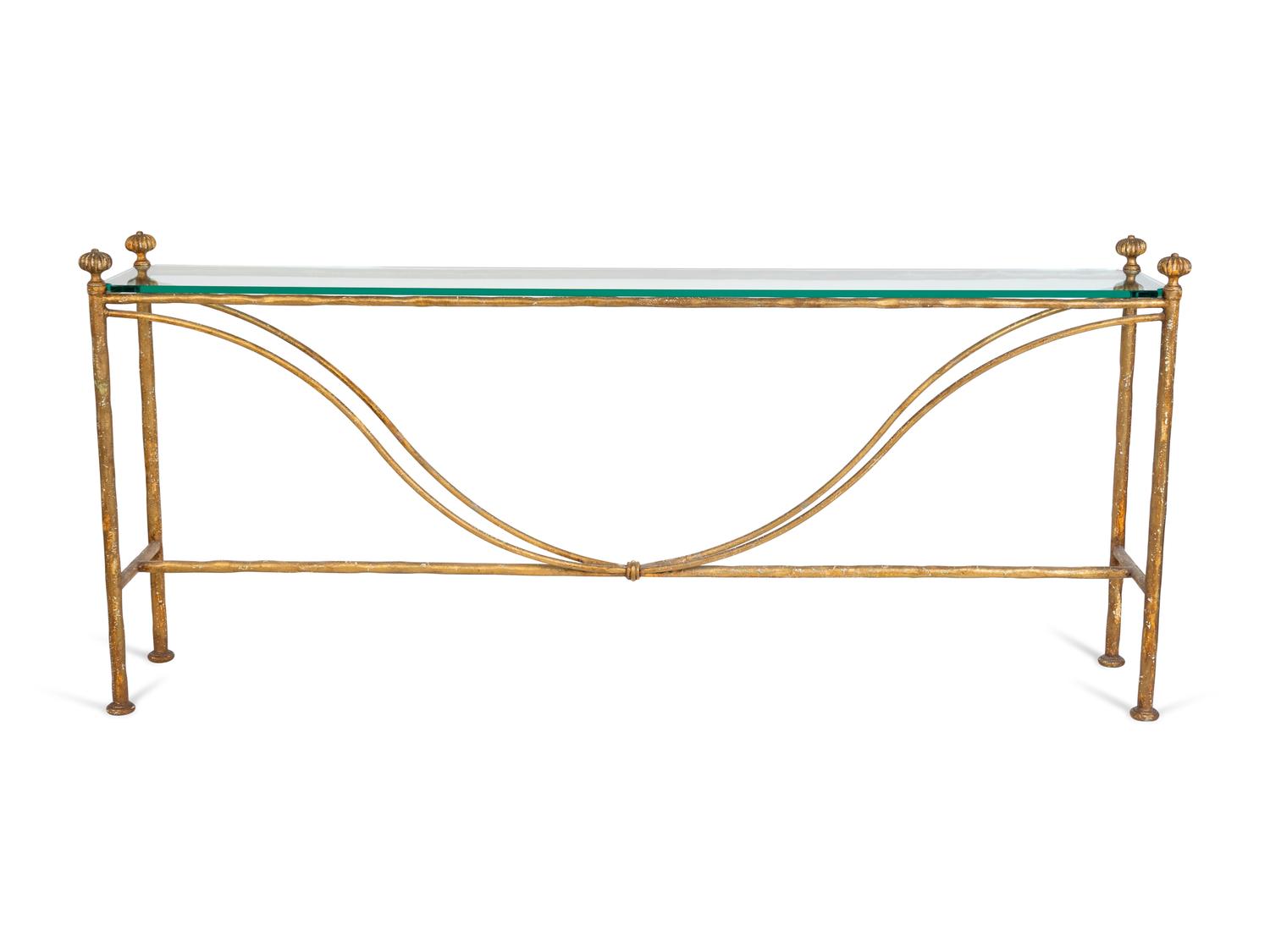 A Neoclassical Style Gilt-Metal and Glass Console — 20TH CENTURY