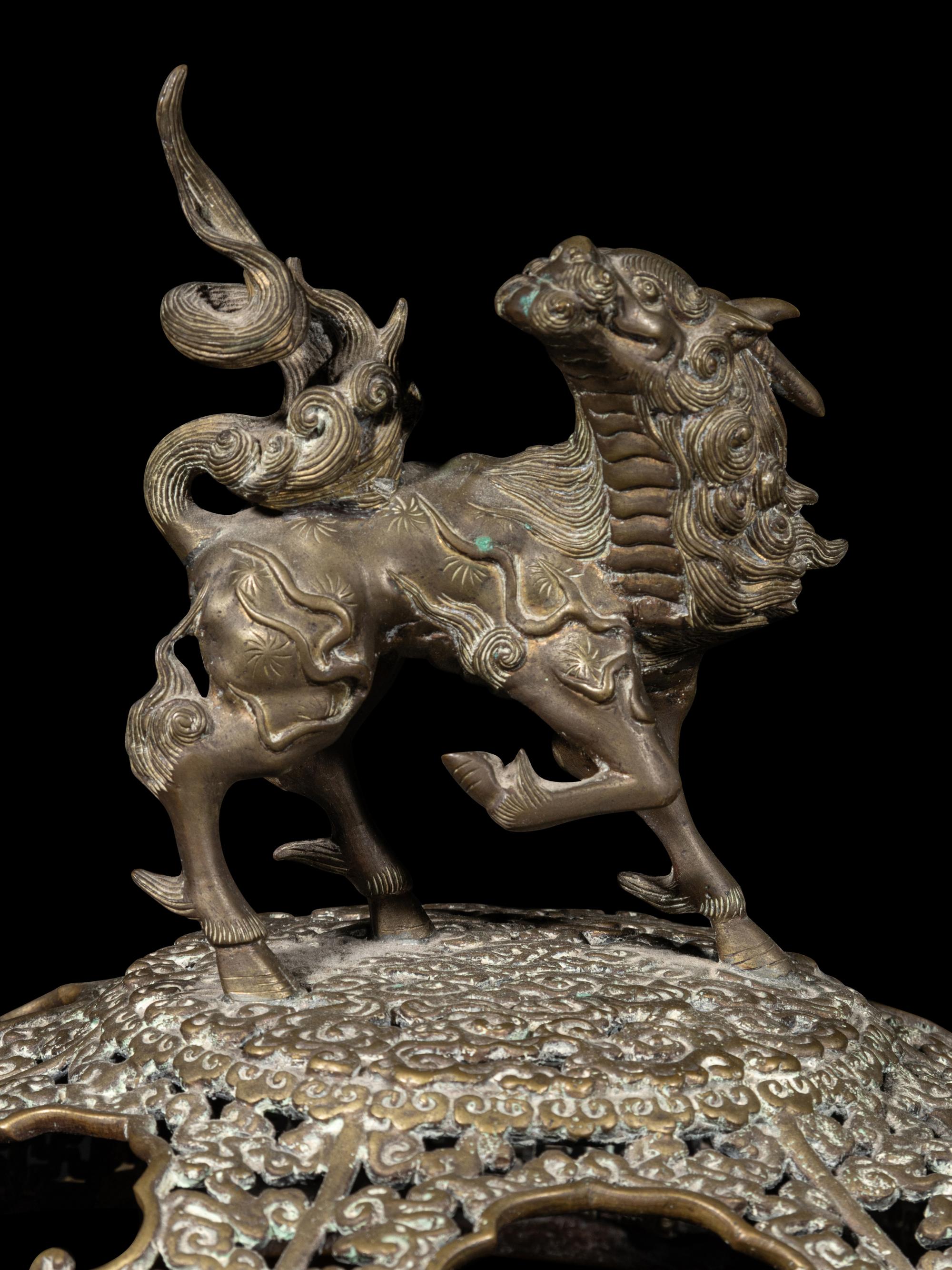 A Fine and Large Brass Covered Incense Burner