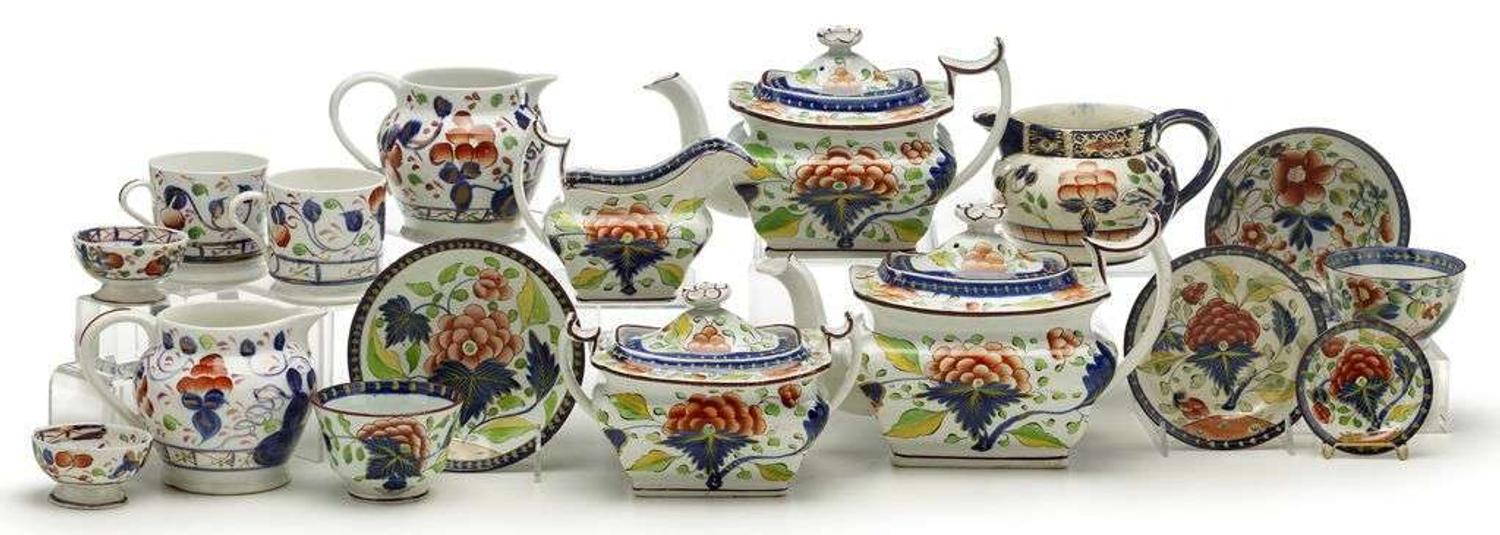 Staffordshire Gaudy Dutch teawares early 19th century