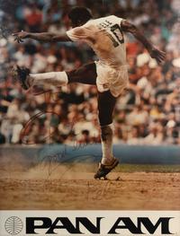 A Vintage Pele Signed Autograph Pan Am Soccer Poster,