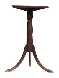 A Late Federal Red Painted Maple Candlestand
