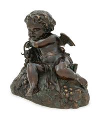 A Continental Bronze Figure of a Putto