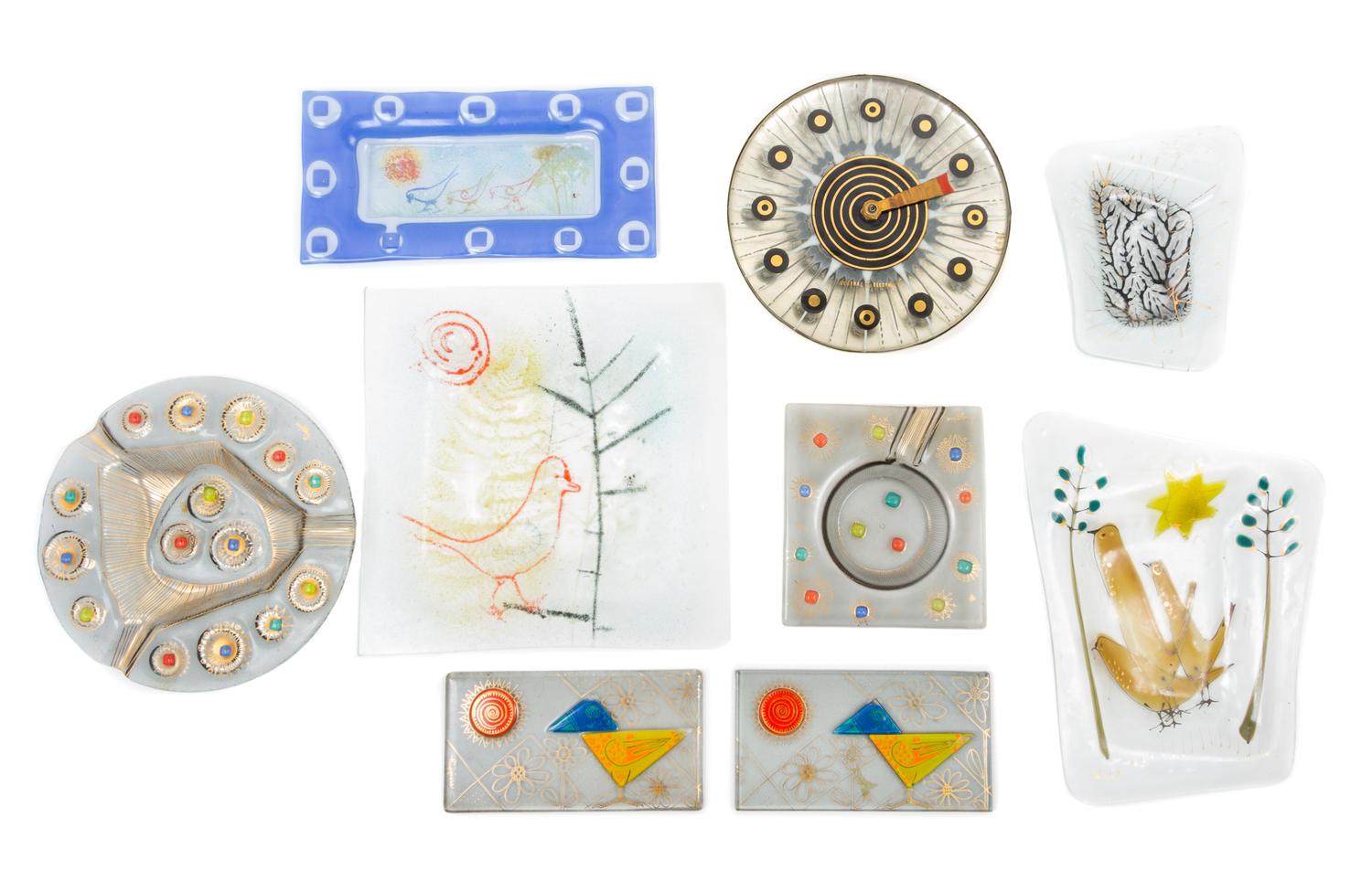 A Collection of American Studio Glass Articles, Michael and Francis Higgins Diameter of clock 7 3/4 inches.