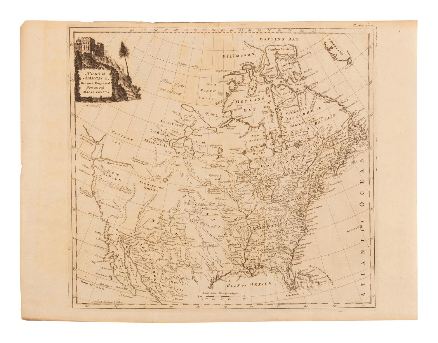 [AMERICANA - MAP]. KITCHIN, Thomas (1718-1774). North America Drawn & Engraved from the best Maps & Charts. London, 1770.