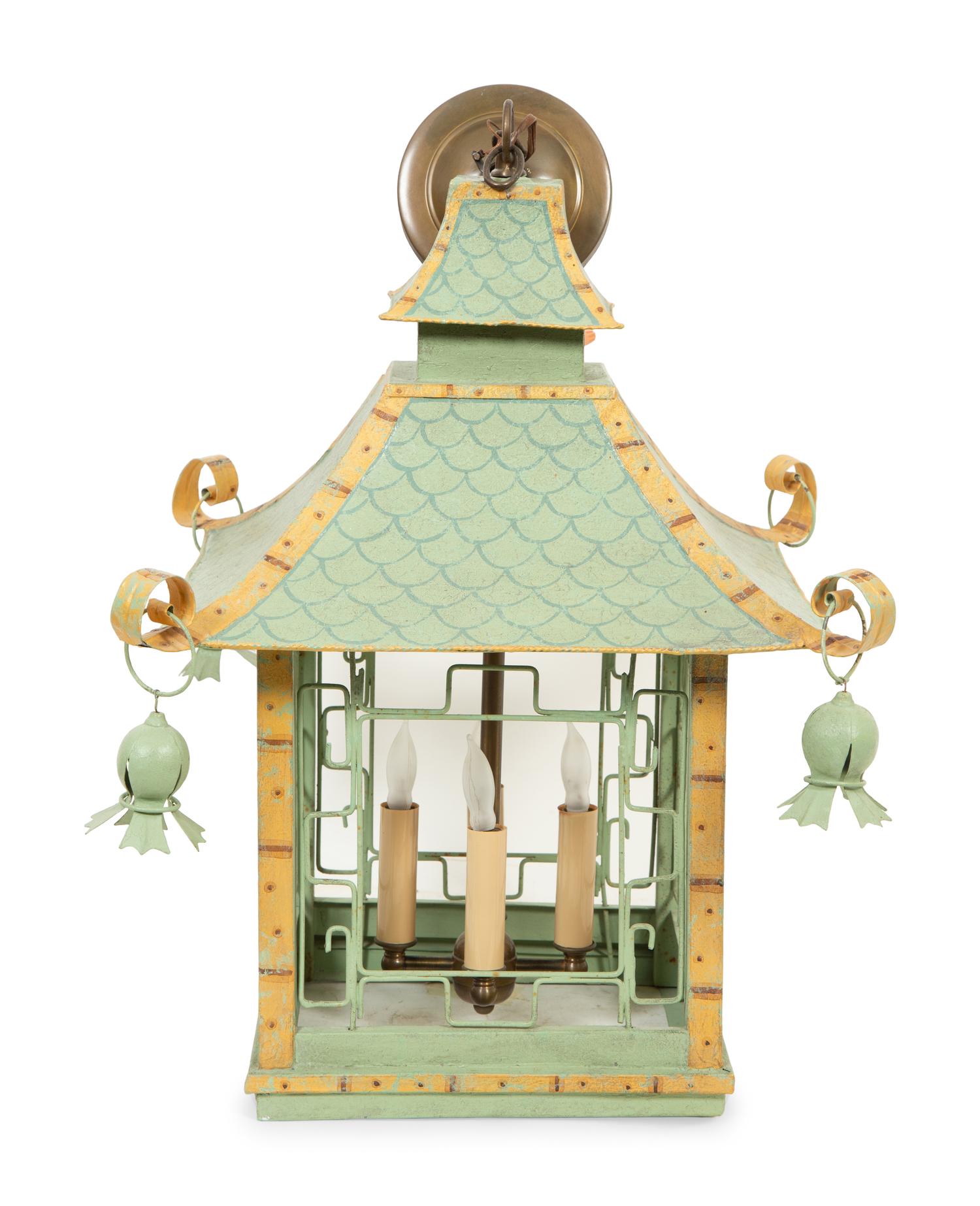 A Tole Peinte Hall Lantern