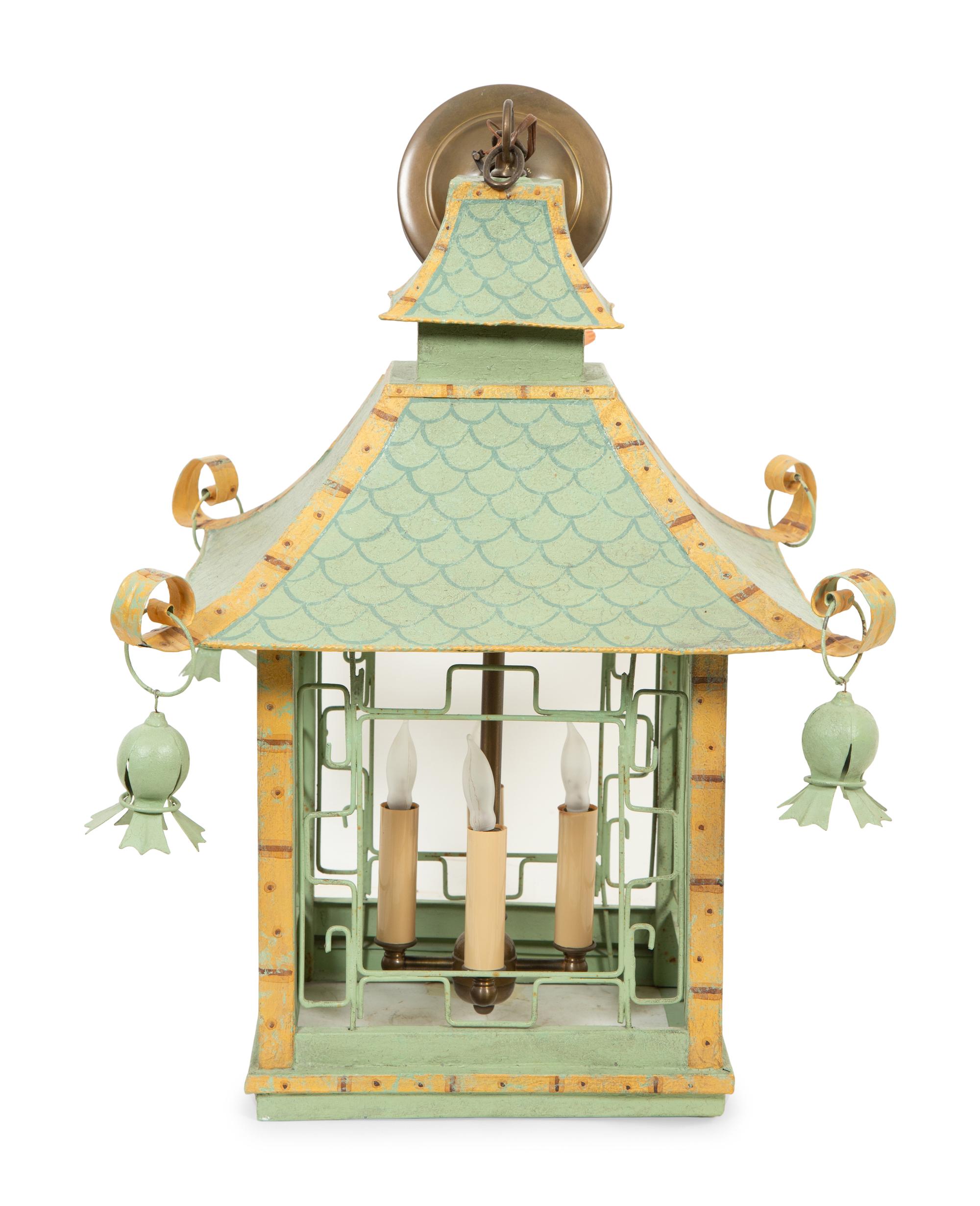 A Tole Peinte Hall Lantern
