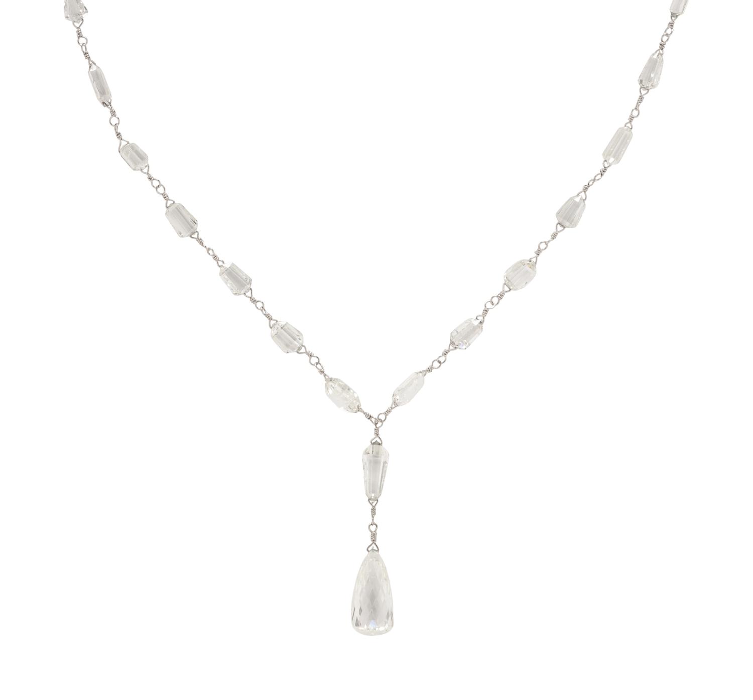 BRIOLETTE DIAMOND NECKLACE AND EARRINGS