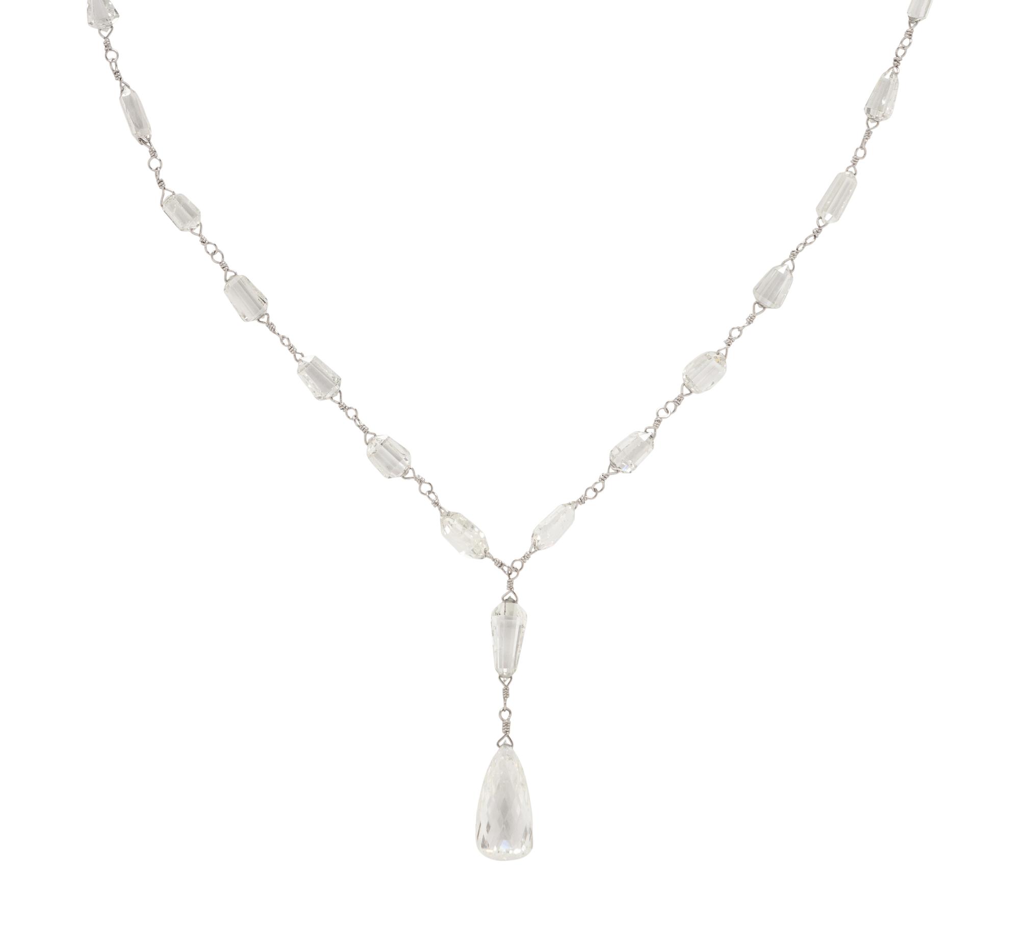 BRIOLETTE DIAMOND NECKLACE AND EARRINGS