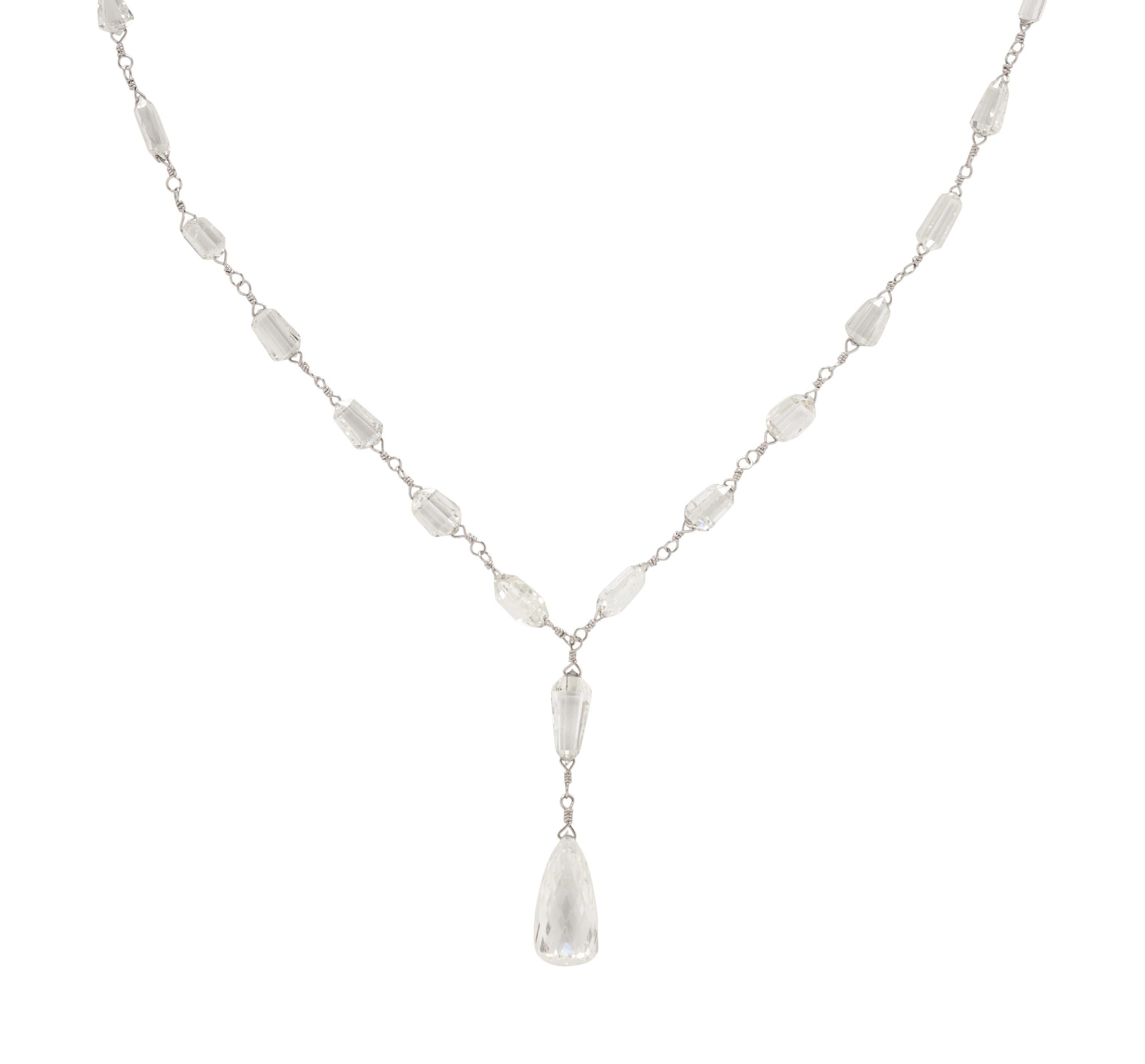 BRIOLETTE DIAMOND NECKLACE AND EARRINGS