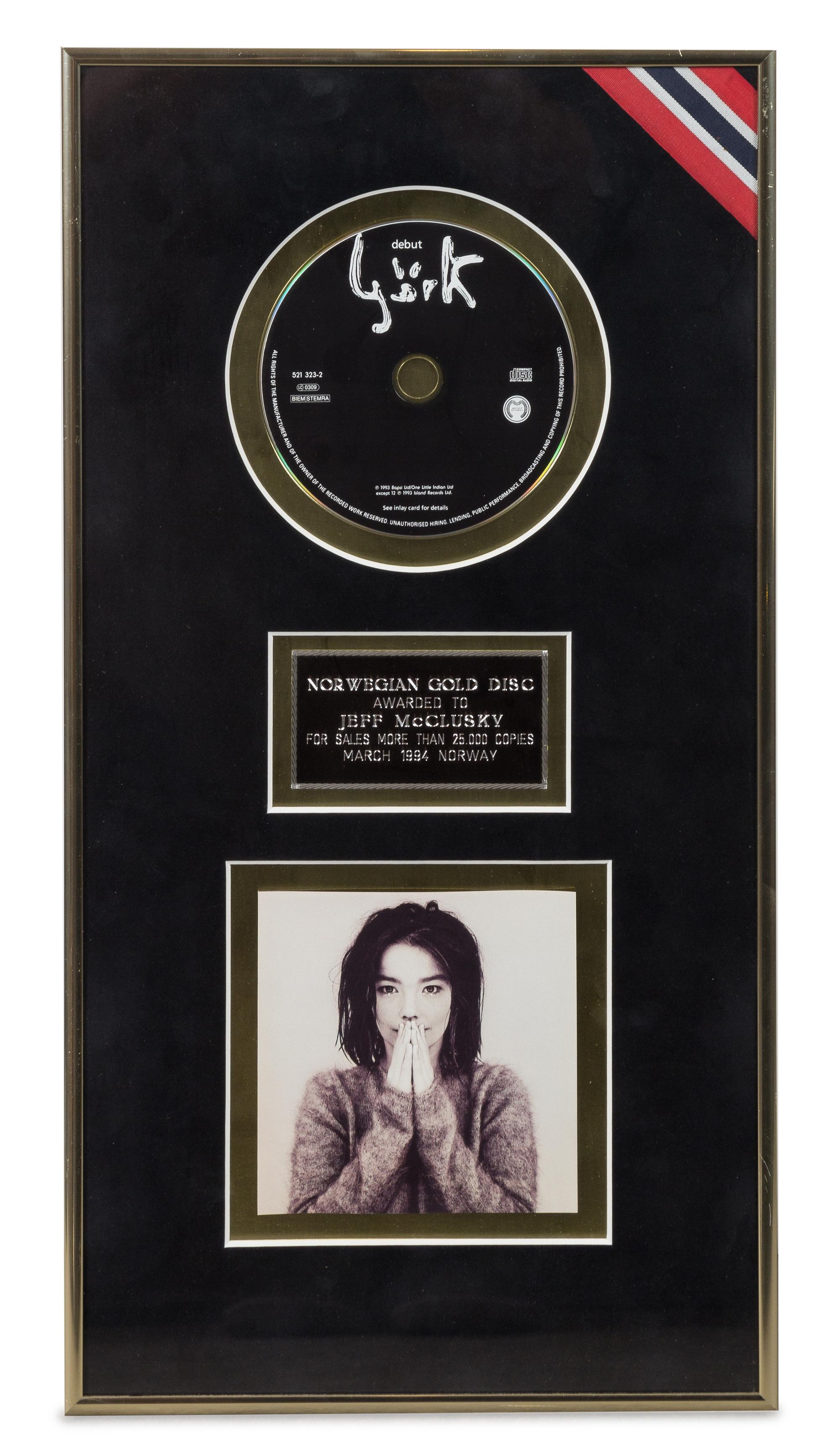A Bjork: Debut Norwegian Gold Presentation Album 20 x 10 1/4 inches.