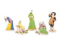 Five Nymphenburg Porcelain Figures After Models by Franz Anton Bustelli