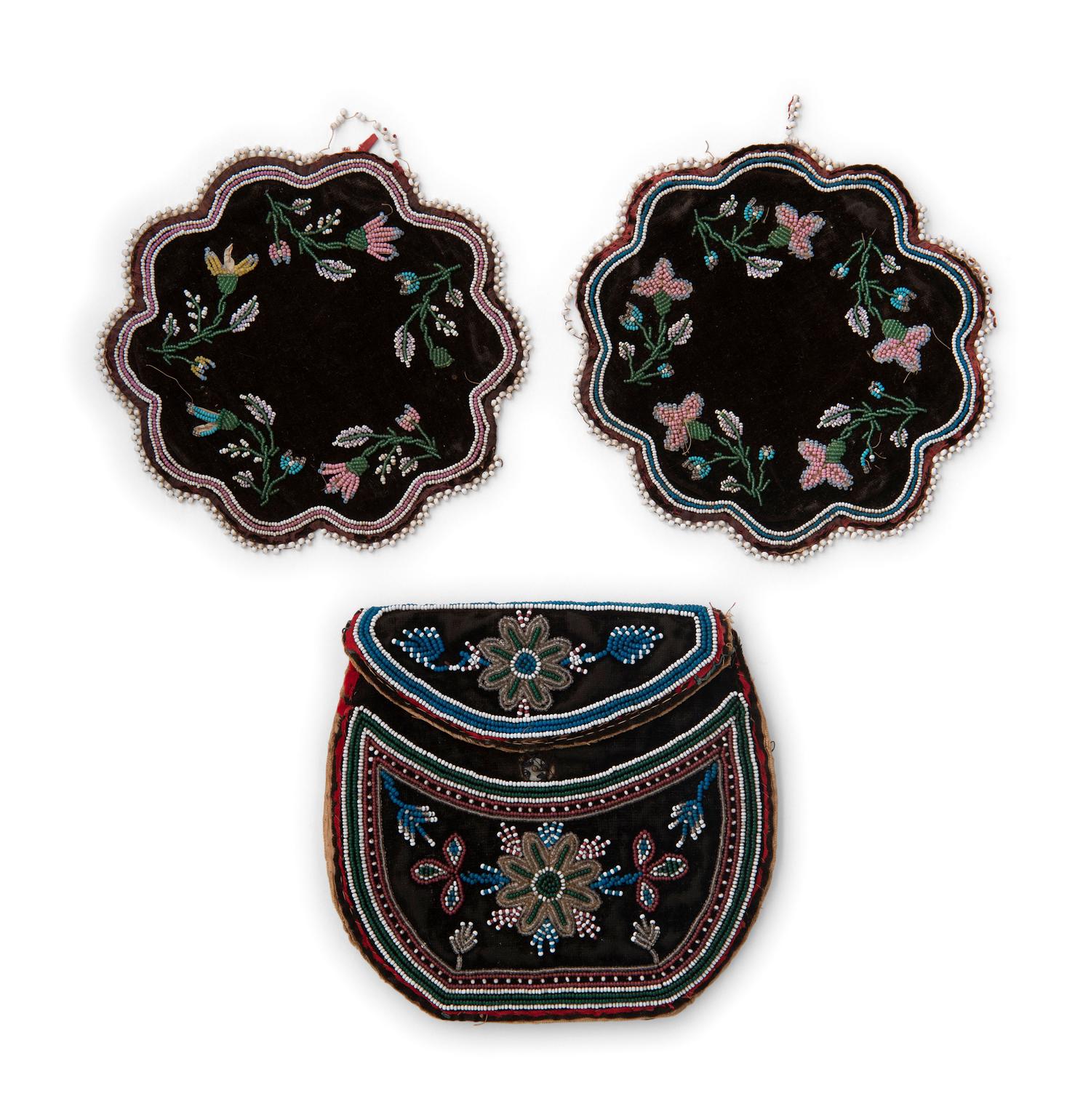 Northeastern Beaded Trivets and Purse